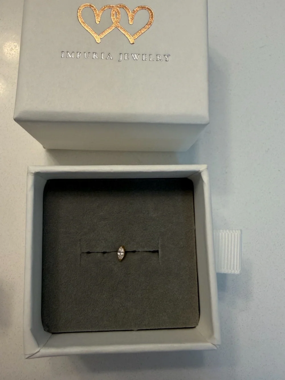 Rose Gold Marquise Stud Earring with Cubic Stone
